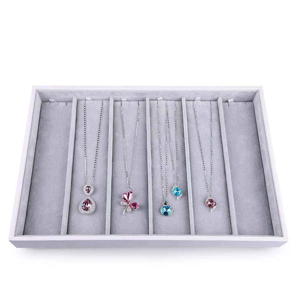 Oirlv Velvet Stackable Jewelry Tray Necklace Pendant Organizer Display Showcase Jewelry Storage trays