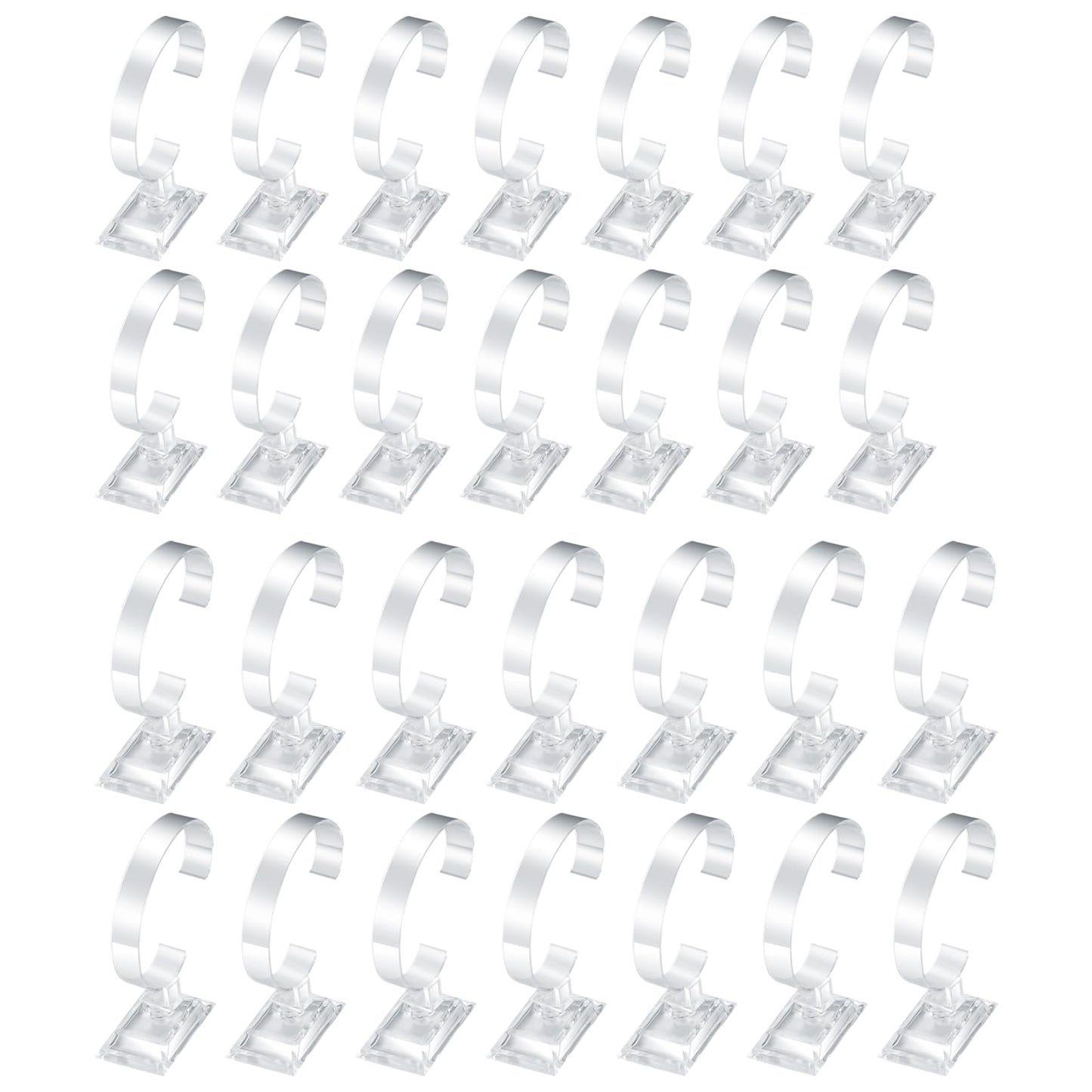 HexinYigjly 30 Pcs Watch Display Stand Holder, 4 inch/3.5 inch Clear Plastic Watch Display Stand Rack, Round Transparent Bracelet Stand Holder