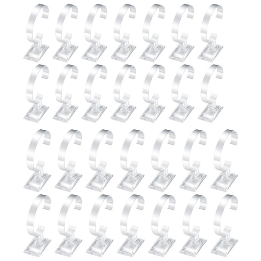 HexinYigjly 30 Pcs Watch Display Stand Holder, 4 inch/3.5 inch Clear Plastic Watch Display Stand Rack, Round Transparent Bracelet Stand Holder