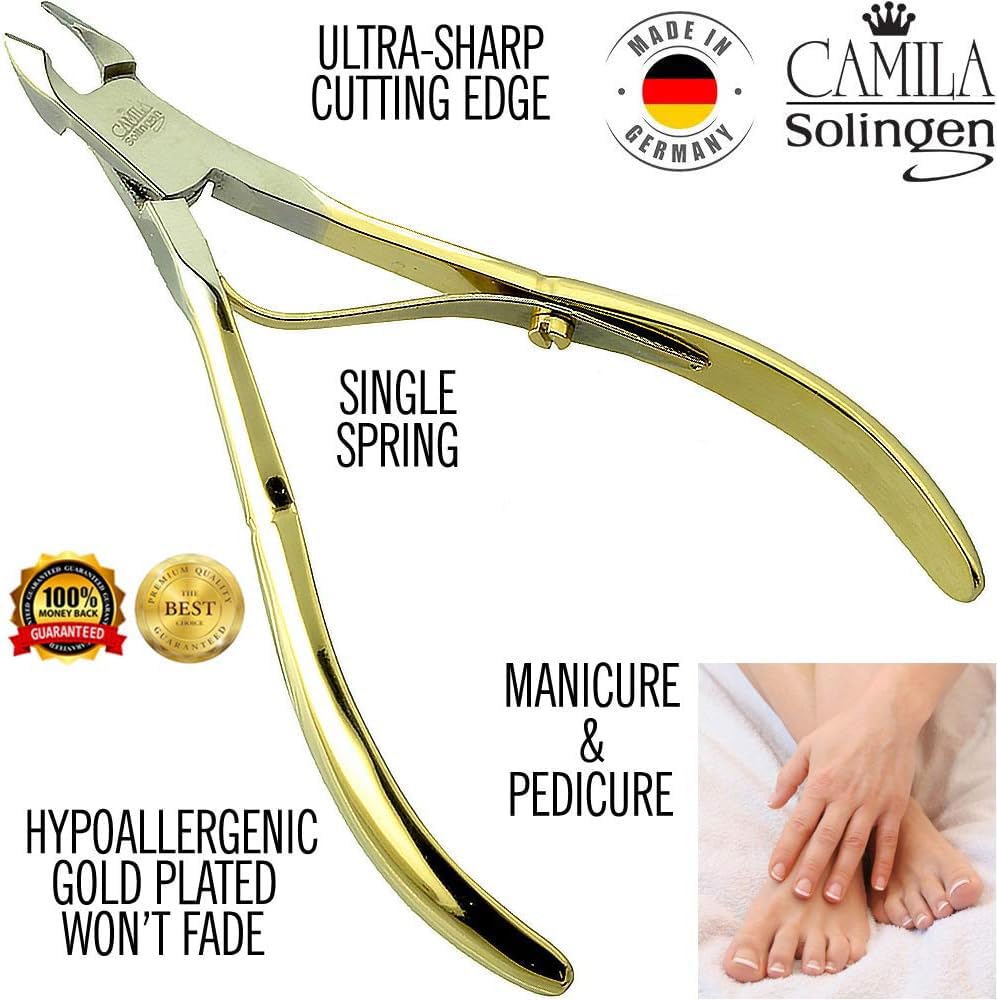 Camila Solingen CS50 4" Professional Nail Cuticle Trimmer from Solingen, Germany. Best Stainless Steel, Anti-corrosive. Perfect Tool for Manicure and Pedicure. Premium Cuticle Cutter (7mm Blade)