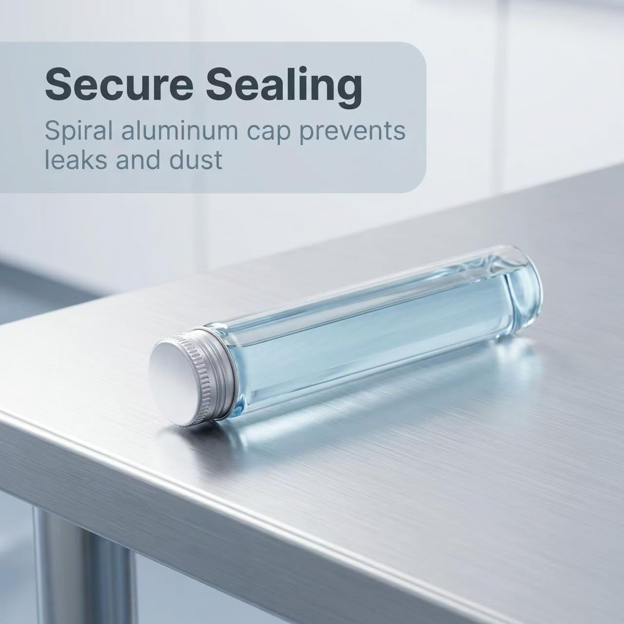 QOAEZK 25PCS 30ML Clear Glass Vial with Aluminum Screw Cap,Tiny Bottle Mini Jars Glass Tube for Beads Glitter Seed Samplers Storage