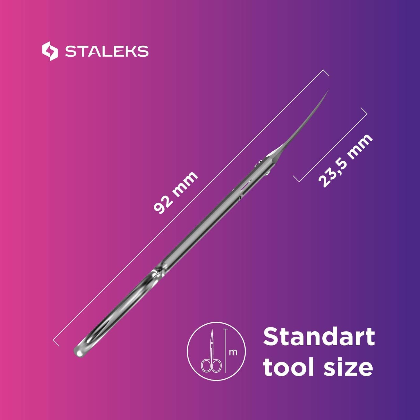 Staleks Pro Expert 50 Cuticle Scissors - Stainless Steel, Extra Fine Curved Blade for Precise Cuticle Trimming: Professional Manicure Scissors for cutticle SE-50/2