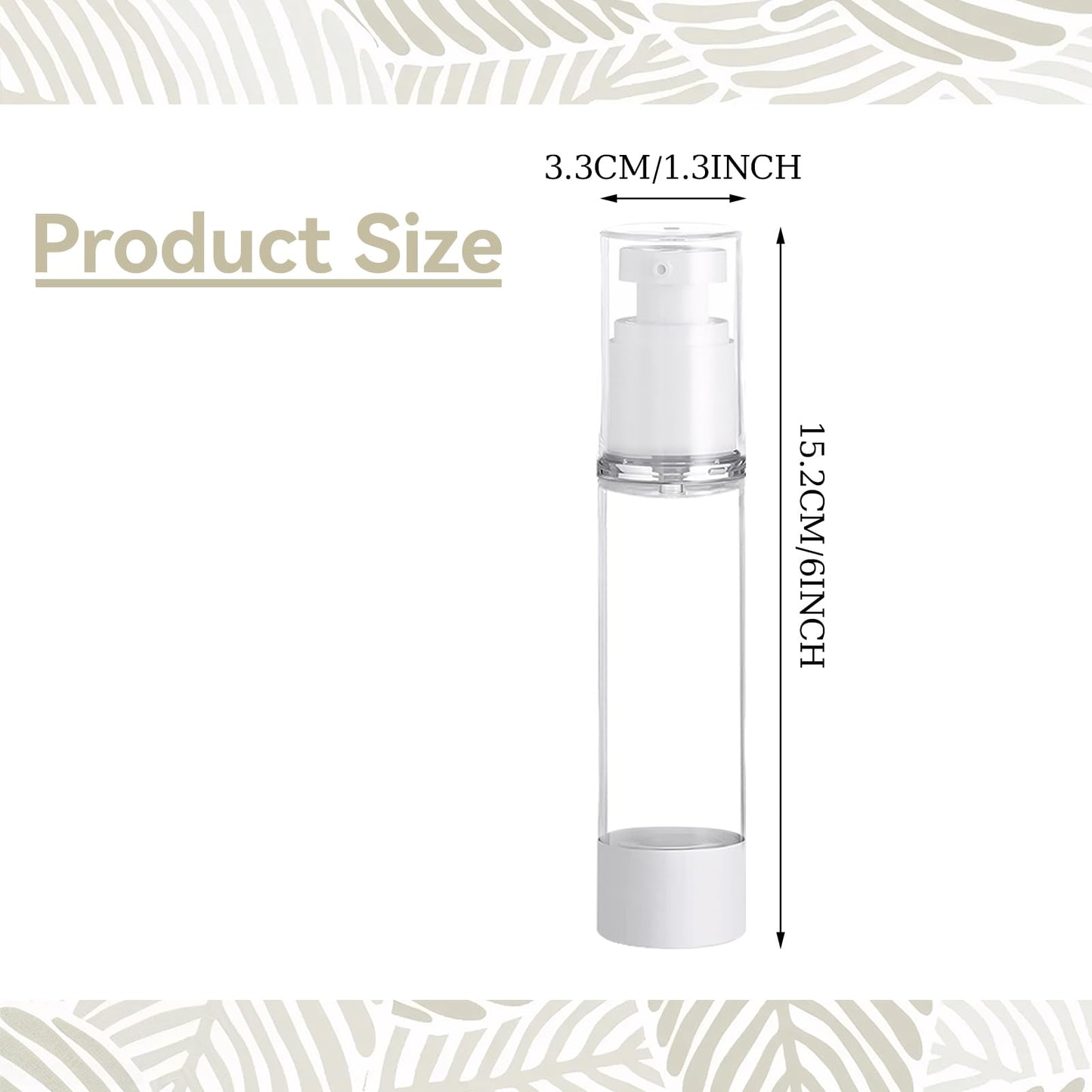 TANEMUDO 65 Pcs 1.7oz/50ml Clear Airless Pump Bottles for Shampoo Liquid Toiletry Refillable Travel Size Bottles Dispenser, Cosmetic Empty Lotion Pump Containers