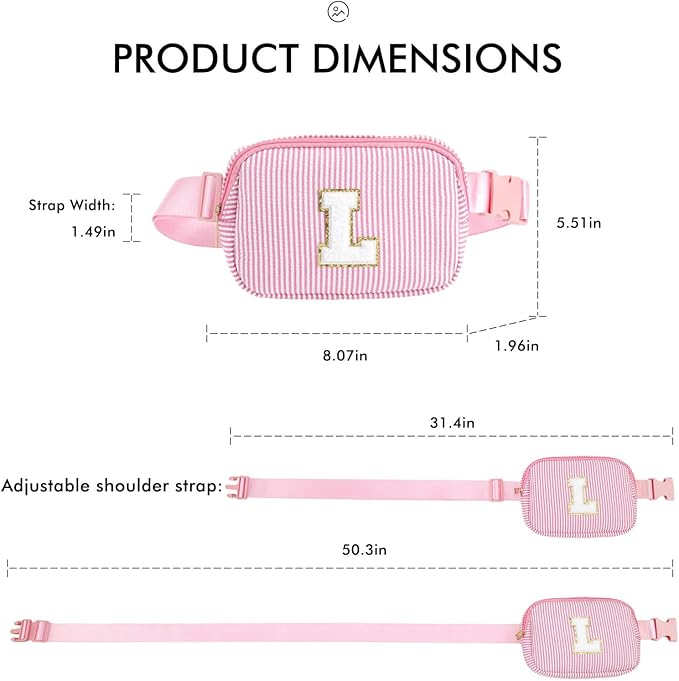 YOOLIFE Christmas Gifts for Girls Kids | Birthday Gifts for 3 4 5 6 7 8 9 10 11 12 13 Year Old Girl | Initial Fanny Pack Belt Bag Purse | Stocking Stuffers for Girls Teen Daughter Sister | Blue S