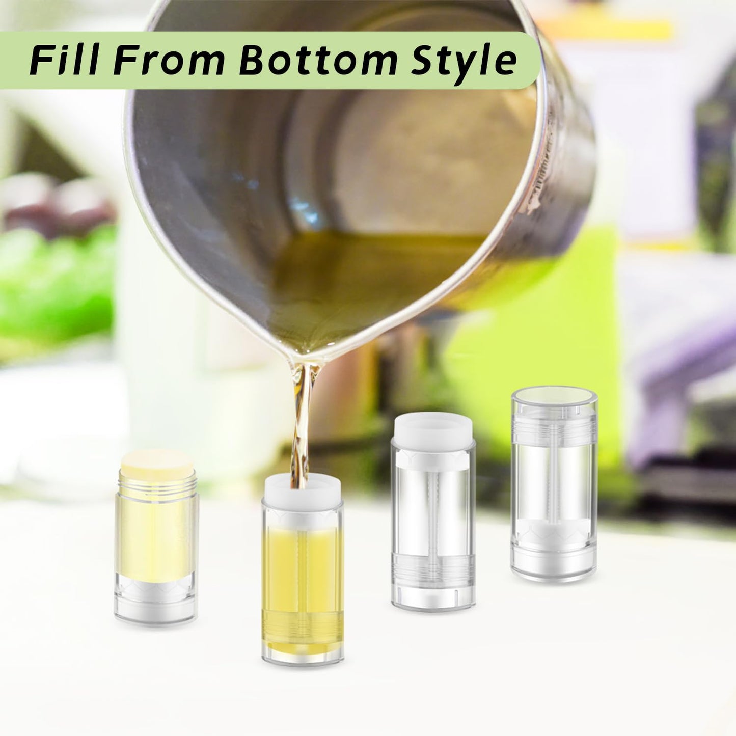 Glasstore 10 Pcs Empty Containers Bottom Fill Tubes Refillable DIY Lip Balm Tubes (clear, 15ml/0.5oz)