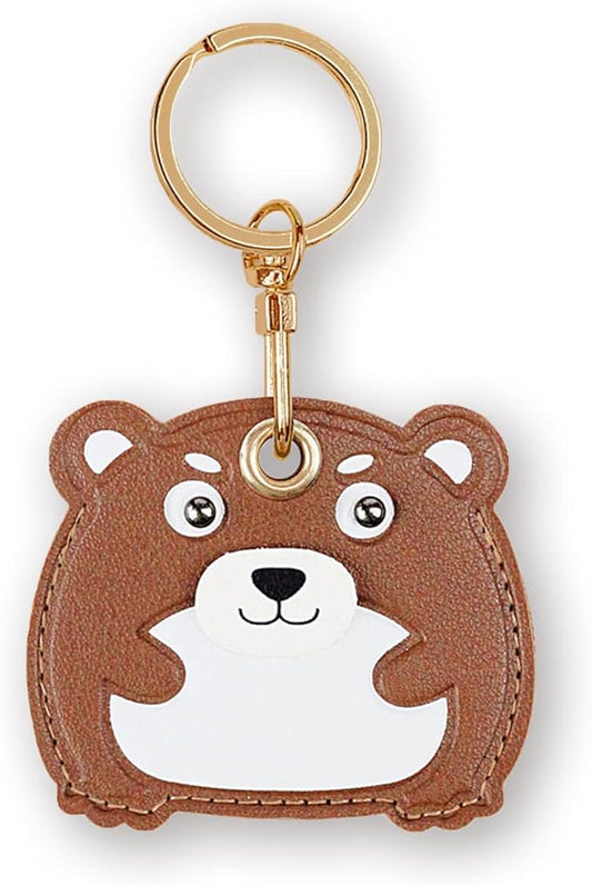 Leather Keychain Case Holder Compatible with Apple AirTag, GPS Airtag Keychain Finder Tracker with Key Ring, Anti-Scratch Protective Air Tag Cover