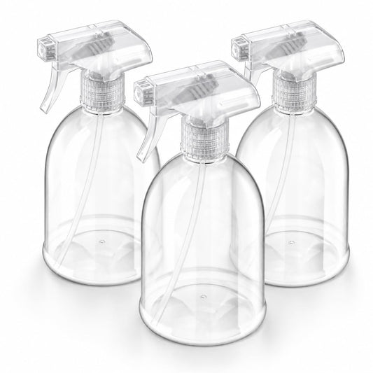 Bar5F Plastic Spray Bottles - 16oz (3 Pack) Water Spray Bottle for Hair, Cleaning, Gardening, Dog, Cat - Empty Spray Bottle