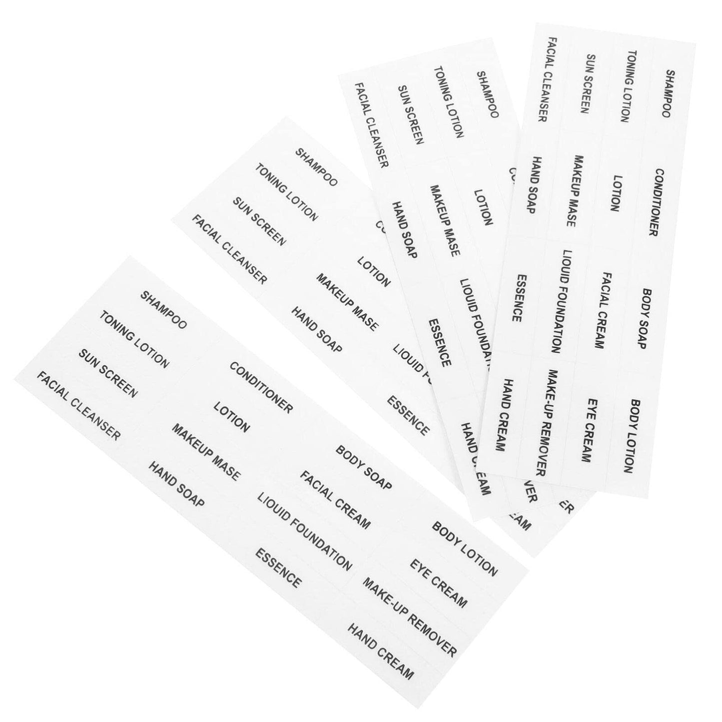 OSALADI Travel Bottle Labels Waterproof Skin Care Stickers for Shampoo Lotion Cosmetic Containers Sub-Bottle Classification 10 Pack