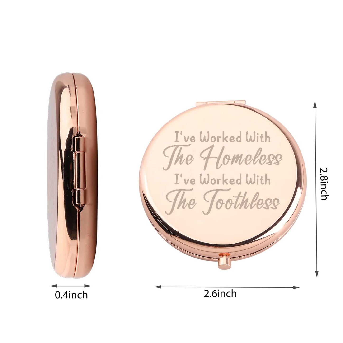WUSUANED TV Show Inspired Makeup Mirror I've Worked with The Homeless and Toothless Mirrorr TV Shows Lover Gift for Fans