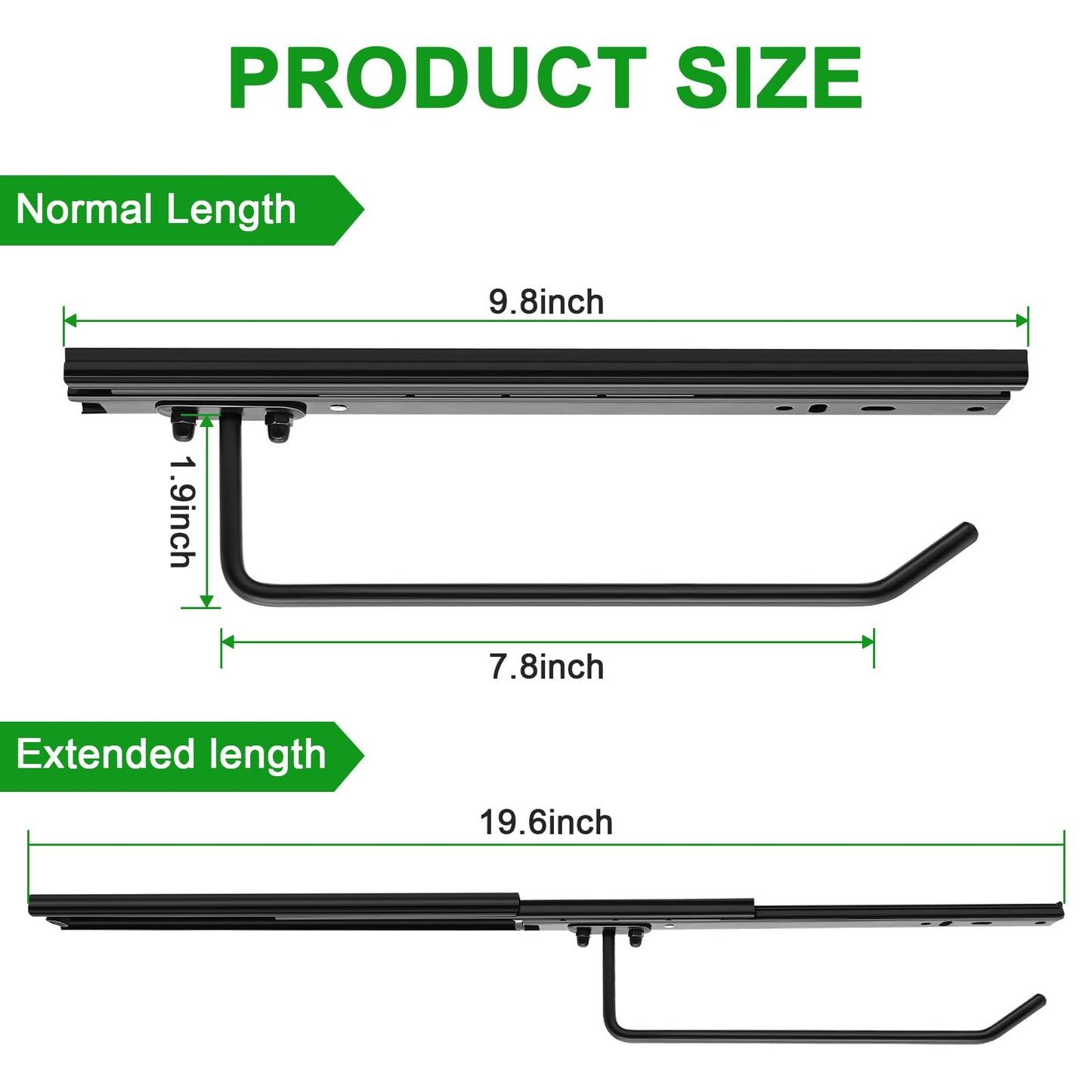 UNIKEYBOX 2 Packs Telescoping Slides Tumbler Lid Organizer Inside Cabinet, Muti Kitchen Hanger for Cup Lid Holder, Drilling Installation for Kitchen Storage Cup Lid Storage Organizer Black