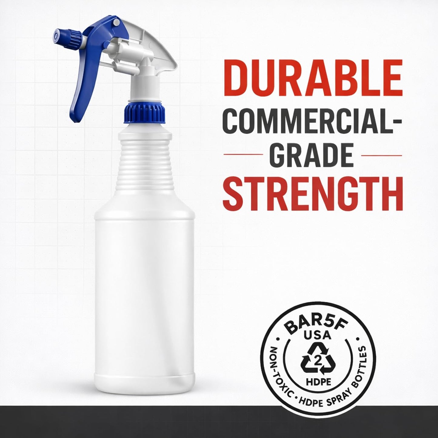 Bar5F Professional Sprayer 24-Ounce - 20 Foot Spray, Bleach Resistant, Adjustable Nozzle, All-Purpose, 3-Pack