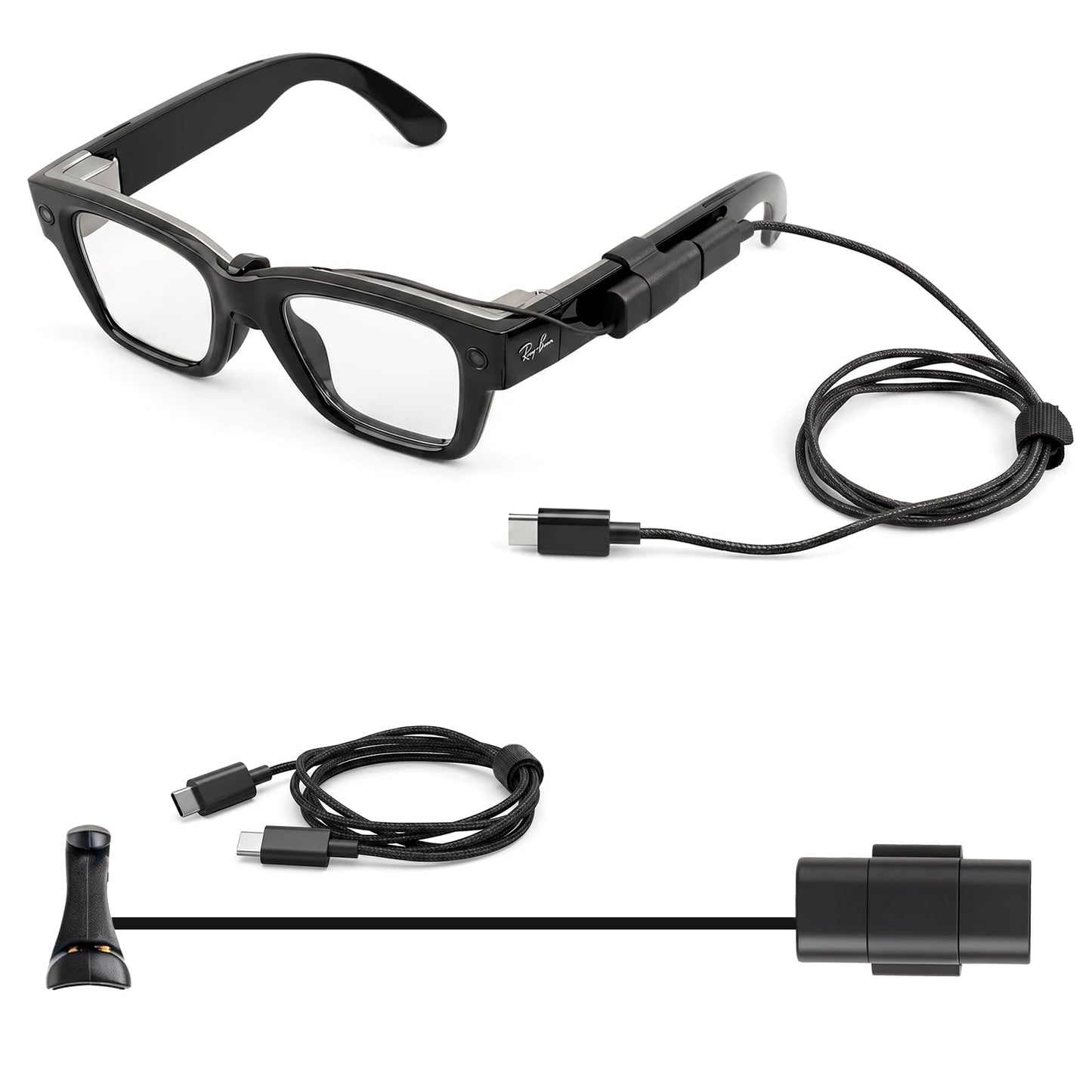KONAFEI USB-C Charging Cable for Ray-Ban Meta Display Smart Glasses, Replacement for Meta Display Charging Case, Portable Smart Glasses Accessory
