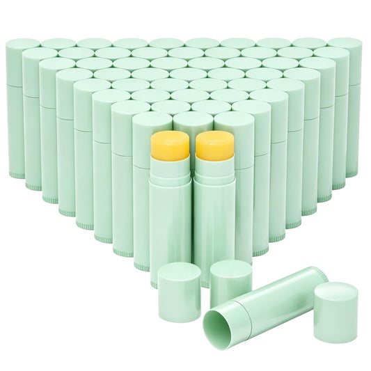 FINEMAISAI Value Pack of 100 Packs 5ml Empty Lip Balm Tubes, Leak-Proof Twist-Up Refillable Lipstick Containers for DIY Lip Balm, Lipstick, Lip Care Solid Perfume, Cosmetic Filling (Green)