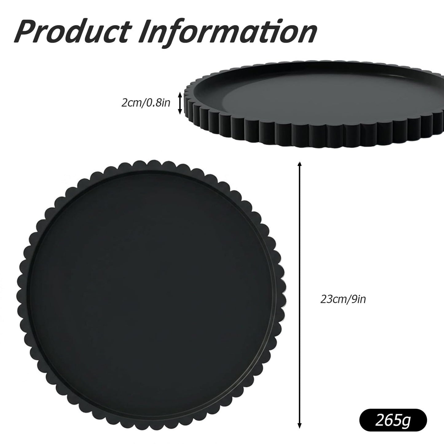 Shuielai Silicone Bathroom Tray, Round Vanity Tray, 9-inch, Black, Storage Decorative Vanity Coffee Table Decor for Perfume