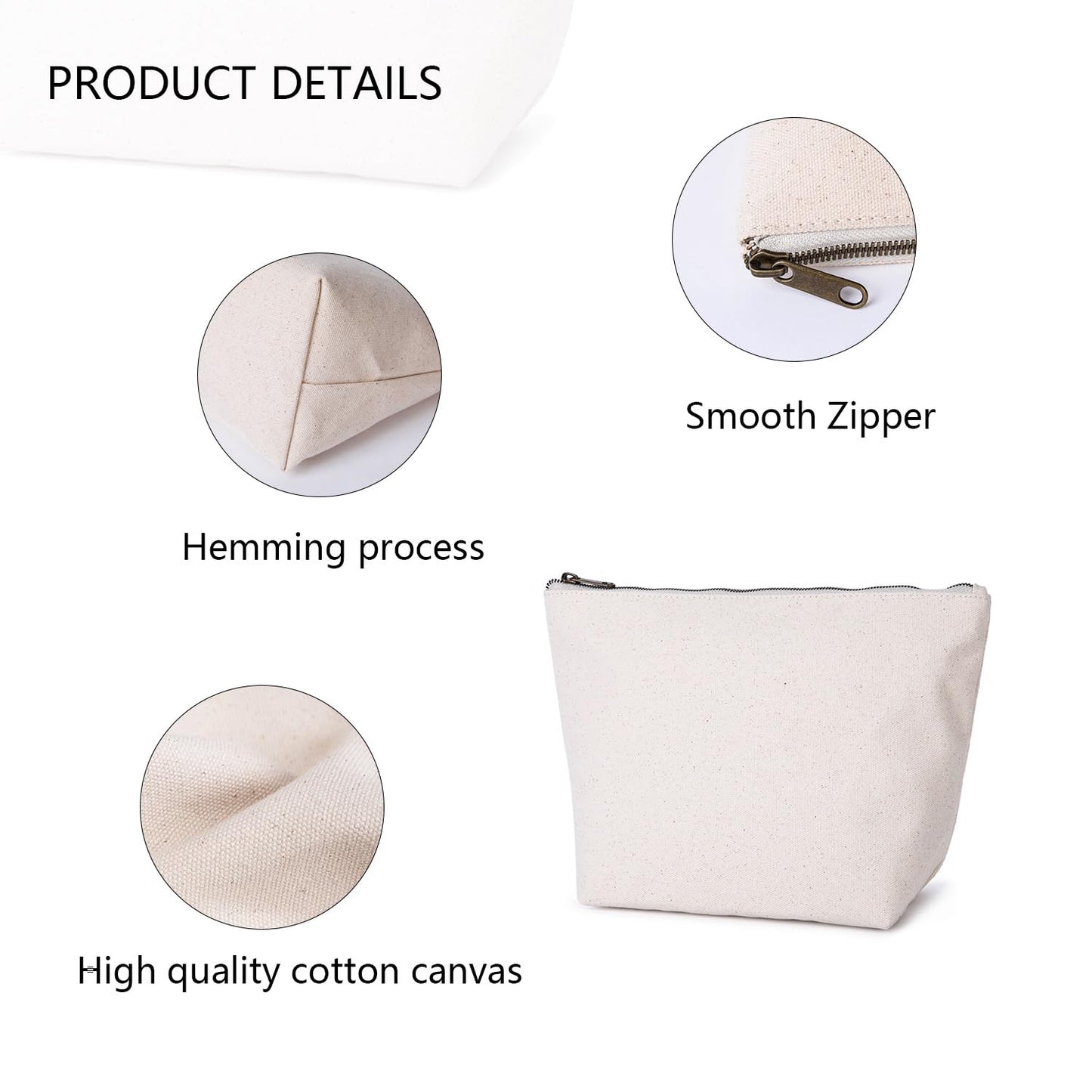 YONBEN Toiletry Bag Multiple Compartments Cosmetic Travel Bag with Zipper Makeup Bag Toiletry Bag for Women Cosmetic Pouch (Black)