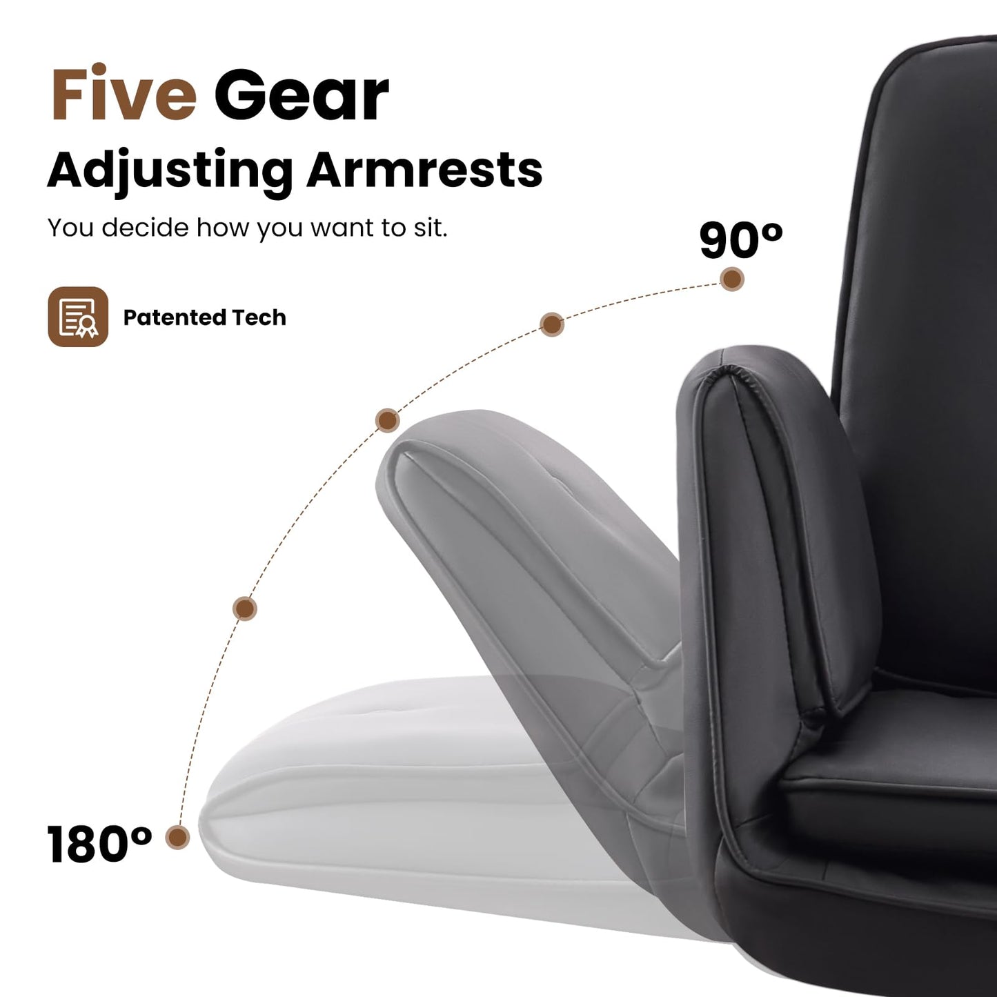 MOJAY Criss Cross Chair, Vanity Chair, Pretty Fancy Desk Chair, Cross Legged Office Chair for Girls, 360°Swivel Height Adjustable Reception Chair (Black PU)