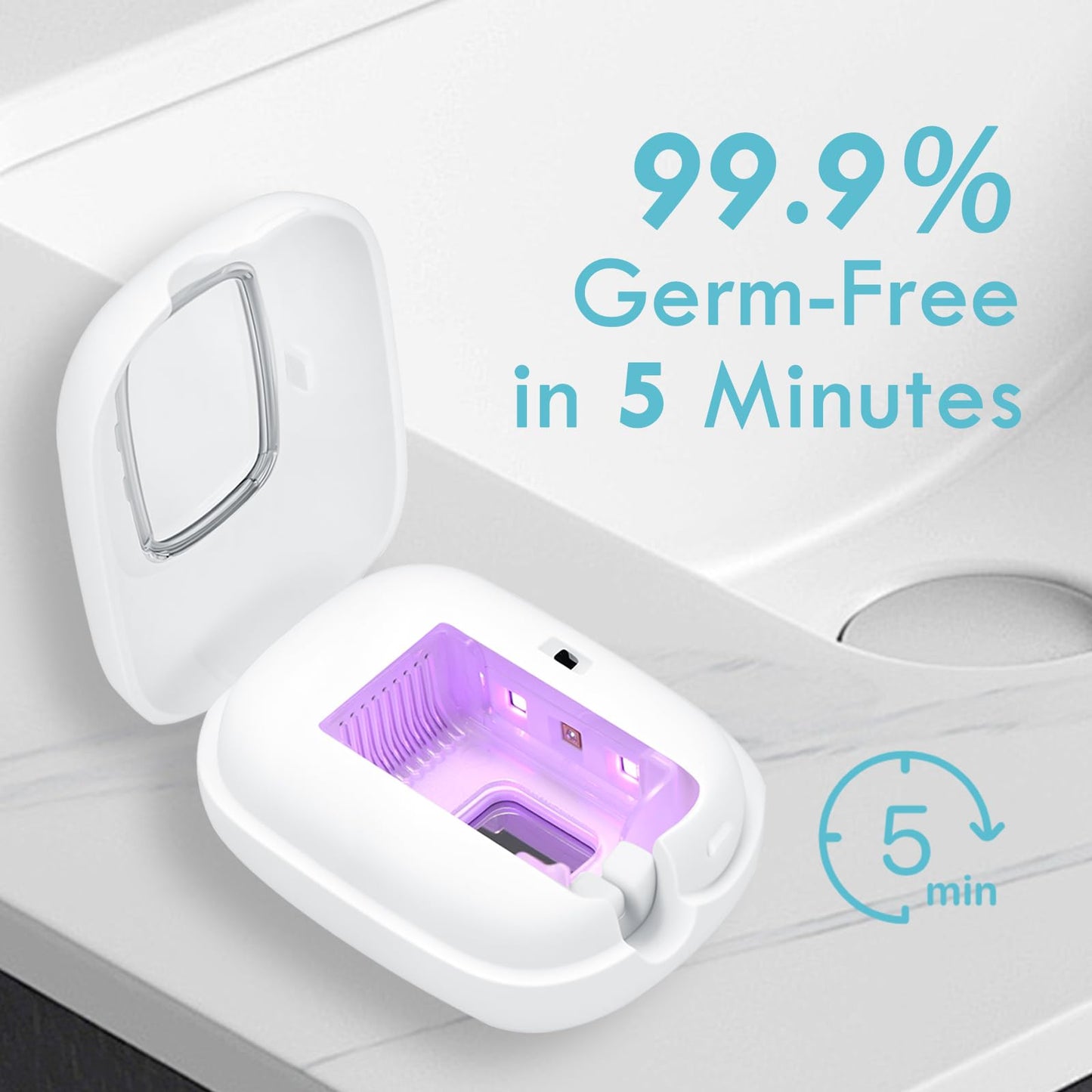 RILIZER UV Toothbrush Sanitizer Cover, Rechargeable Travel Cap with Magnetic Wall Mount, Portable Cleaner for Any Size Toothbrush