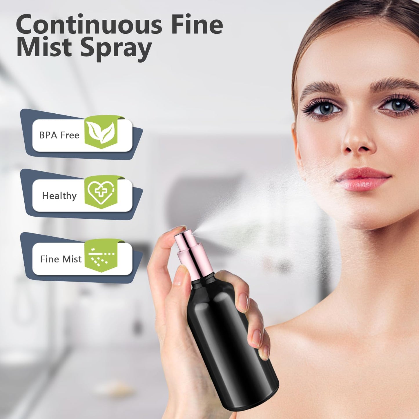 6 Pack 100ml/3.4oz Glass Spray Bottles Empty Perfume Atomizer Liquid Container with Fine Mist Sprayer & Rose Gold Cap for Essential Oil Perfume Travel (1 Pipette+1 Funnel)