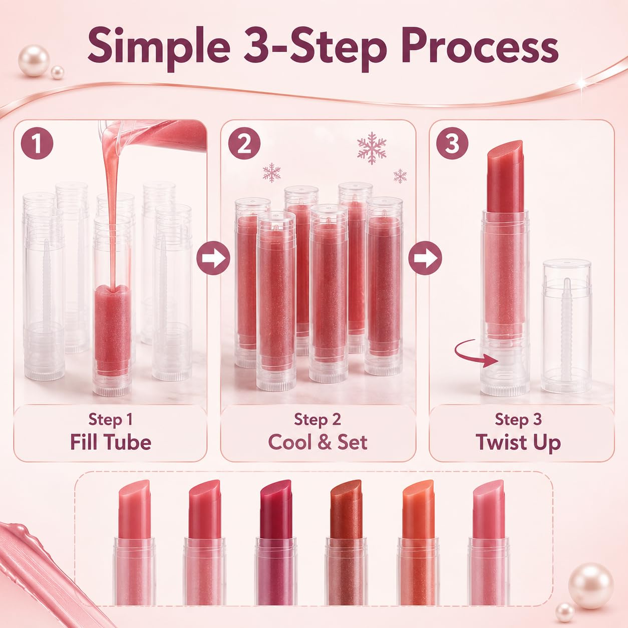 GBACHOOSE 100 Pack Empty Lip Balm Tubes, 5g/5ml Clear Chapstick Tubes with Caps, BPA-Free Twist-Up Lip Balm Containers for DIY Lip Balm Making, Small Business, Gifts and Samples
