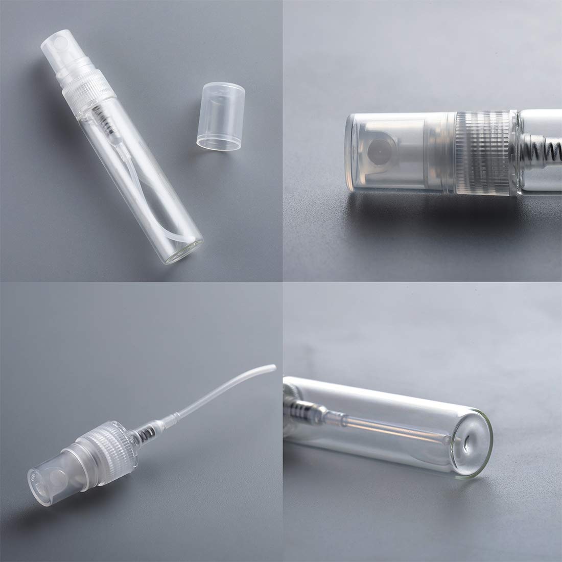 30Pcs 3ml/0.101 Oz Portable Mini Refillable Clear Glass Empty Sprayer Perfume Bottles Cosmetic Atomizers Spray Bottle Container for Travel Party Must Makeup Tool (30Pcs 3ml Glass Perfume Bottles)