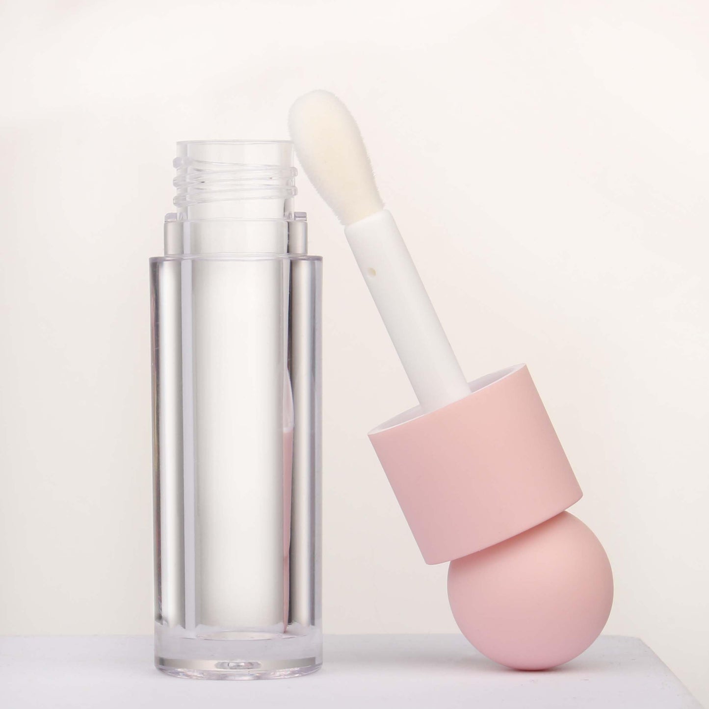 COSIDEA 16pcs Empty 5ml Pink lip gloss tubes with big wand large deo foot brush lipgloss tube container for lip oil