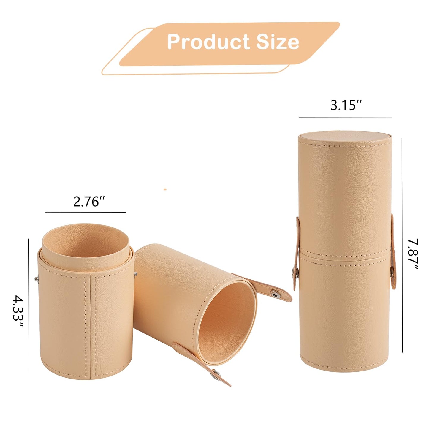 RSRSLEII Portable Makeup Brush Holder, Waterproof PU Leather Travel Makeup Brush Case Bag Cup, Brush Storage Dustproof Bag (01Light Pink)