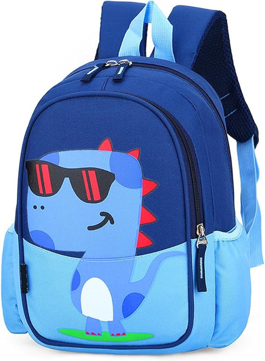 11 Inch Kids Small Toddler Preschool Travel Backpack Cool Cute Cartoon Daypack （Dinosaur Blue）