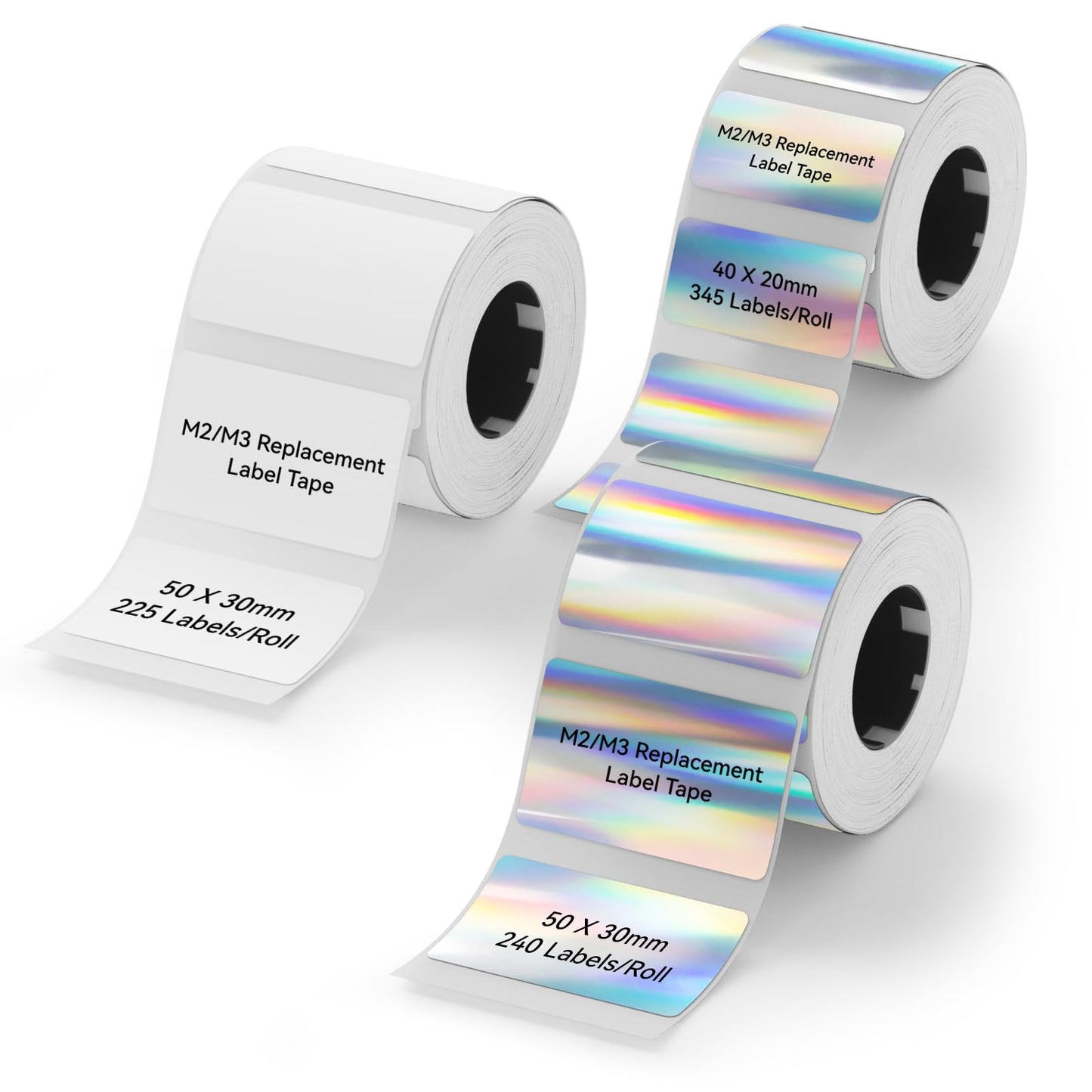 NIIMBOT M2/M3 3 Rolls Thermal Transfer Labels 1.57''×0.79'', 345 Tapes/Roll, for M2/M3 Label Maker, Long Storage Time, for Small Businesses, Cosmetics, Vitamins Labeling, Hologram