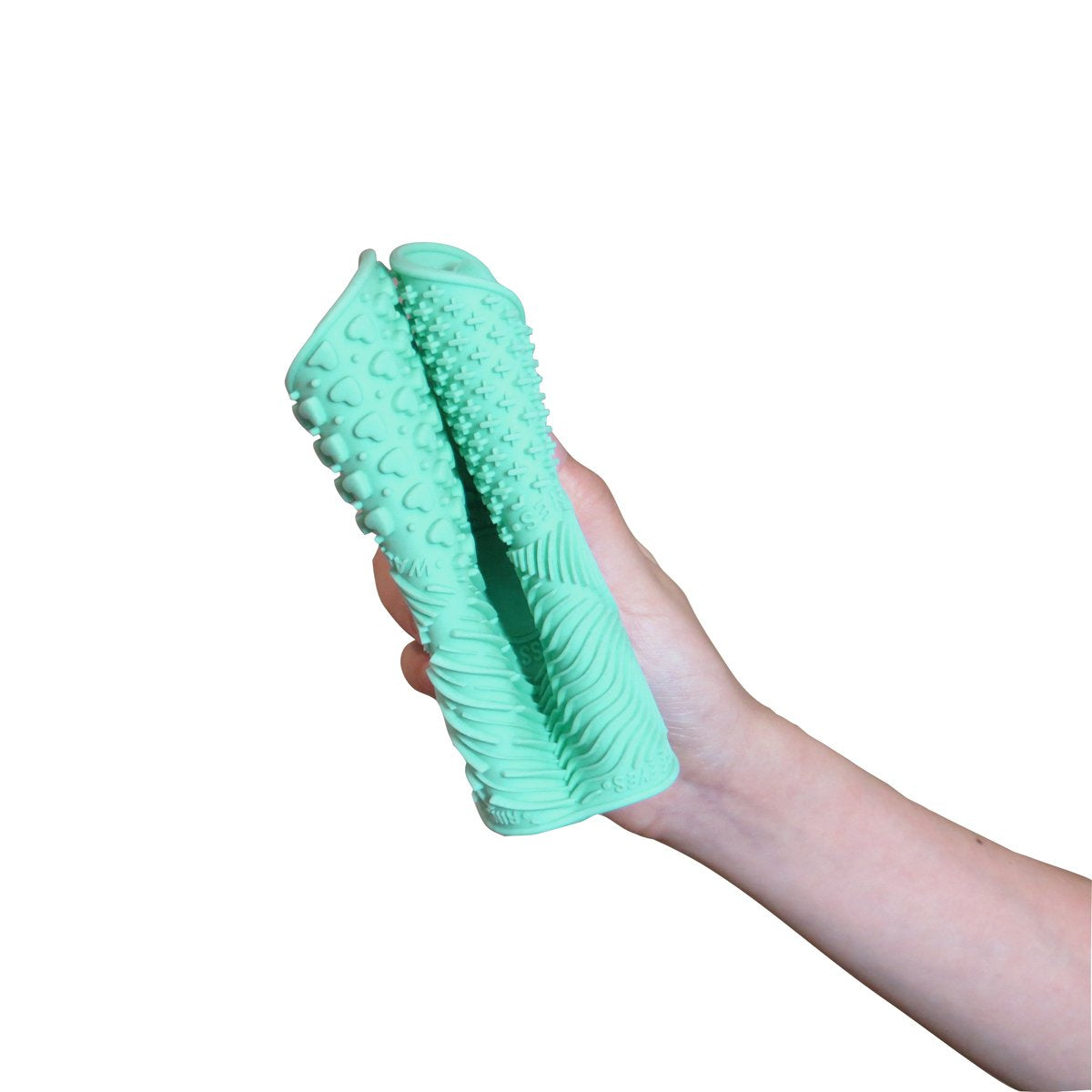 LORMAY Silicone Makeup Brush Organizer with Makeup Brush Cleaning Mat - Brush Holder for Air Drying, Easy to Mount to Wall, Mirror, Dresser or Tile, Mint Green