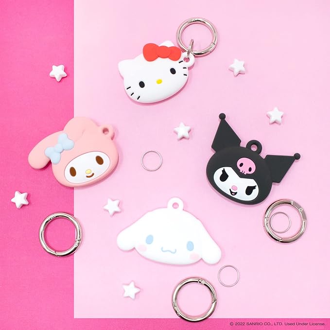 iFace Sanrio Friends Special Edition Silicone Protective Cover [ Compatible with Apple AirTag ][Cute Character Case] [Carabiner Keychain Clip Included] - Cinnamoroll