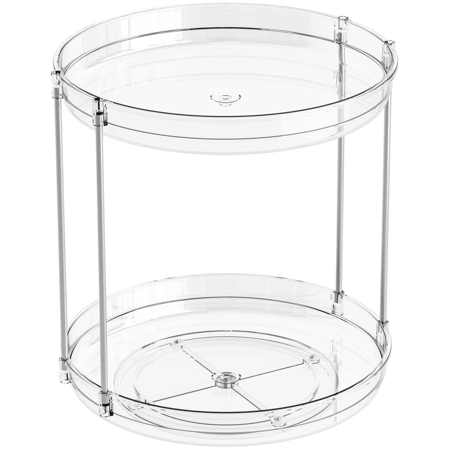 Yieach Clear 360 Rotating Bathroom Counter Organizer,2 Tier Spinning Perfume Organizer and Makeup Tower for Lotion,Hair,Face Skincare Beauty Products,Tiered Lazy Susan and Makeup Organizers for Vanity