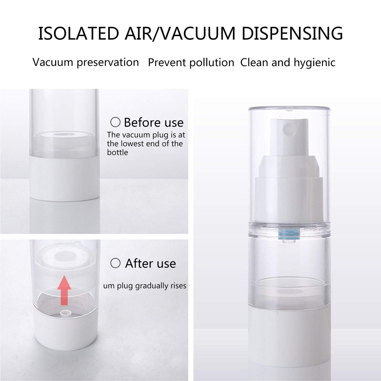 TRENDBOX 120ml / 4oz Airless Spray Bottle Refillable Travel Container for Cosmetic Makeup Water - 6 Pack