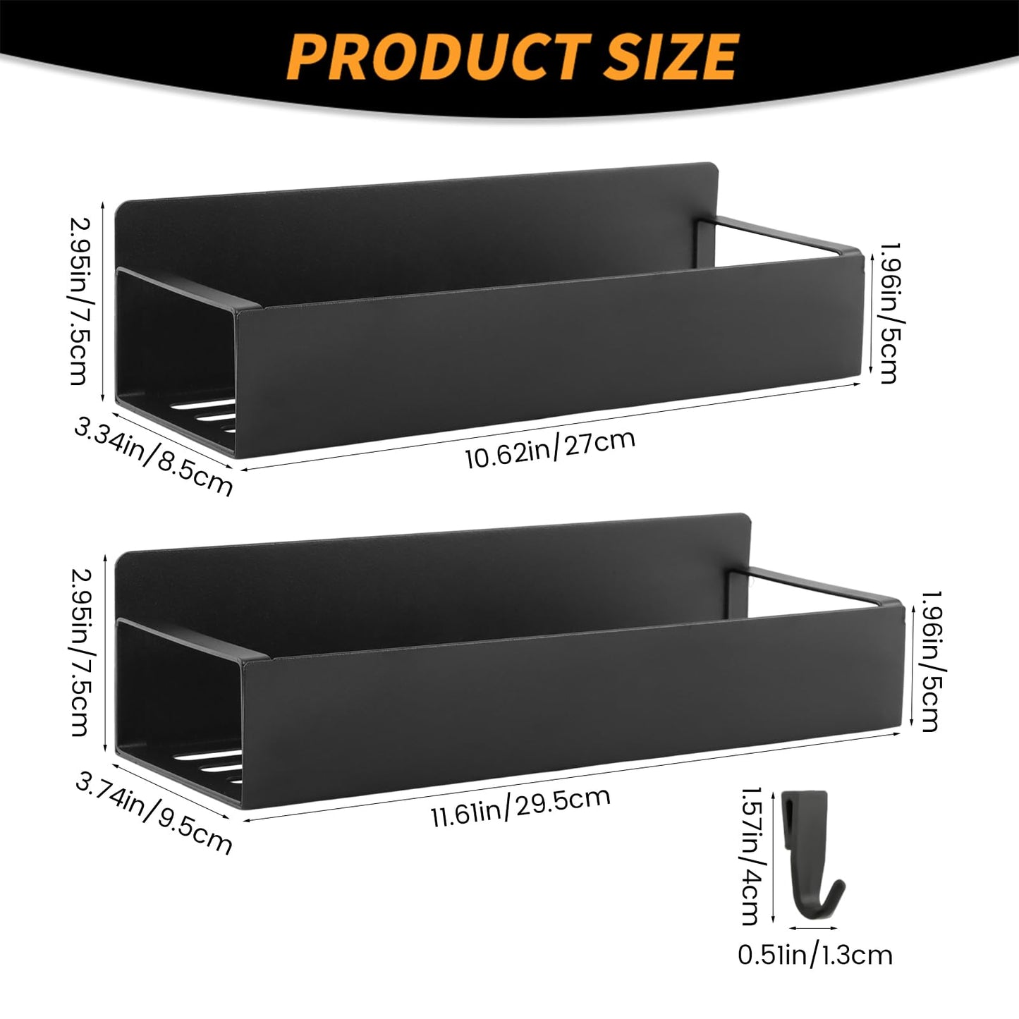 DiQiRenQin Magnetic Spray Can Holder 2 Pack, Steel Wall Mount Organizer for Toolbox and Metal Surfaces, 11.6 in and 10.6 in Racks, Fits Aerosol Cans Up to 3 in Diameter, Black