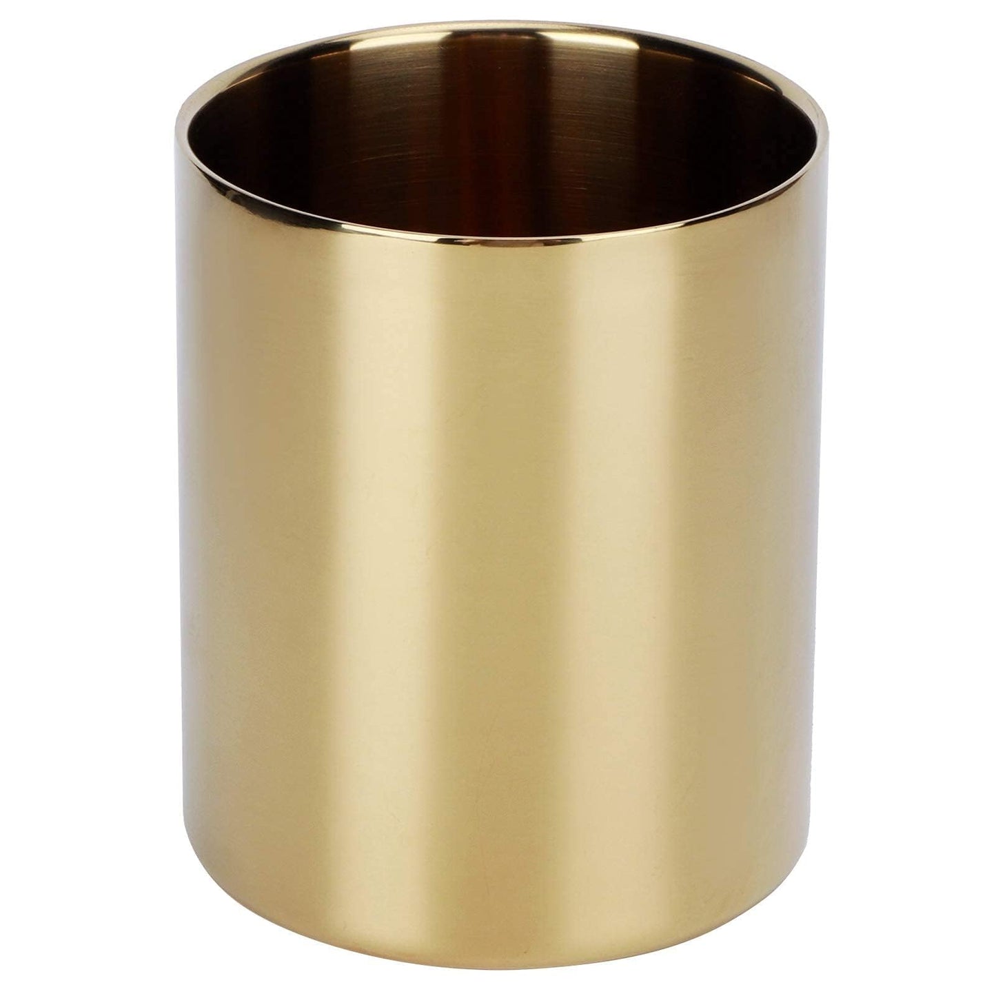 Beufee Pencil Holder, Pen Holder Makeup Brush Holder Gold Pen Pencil Holder Pencil Cup Holder Desk Organizer Table Vases Flower Pot Stainless Steel Makeup Brush Holder For Office Home Gold