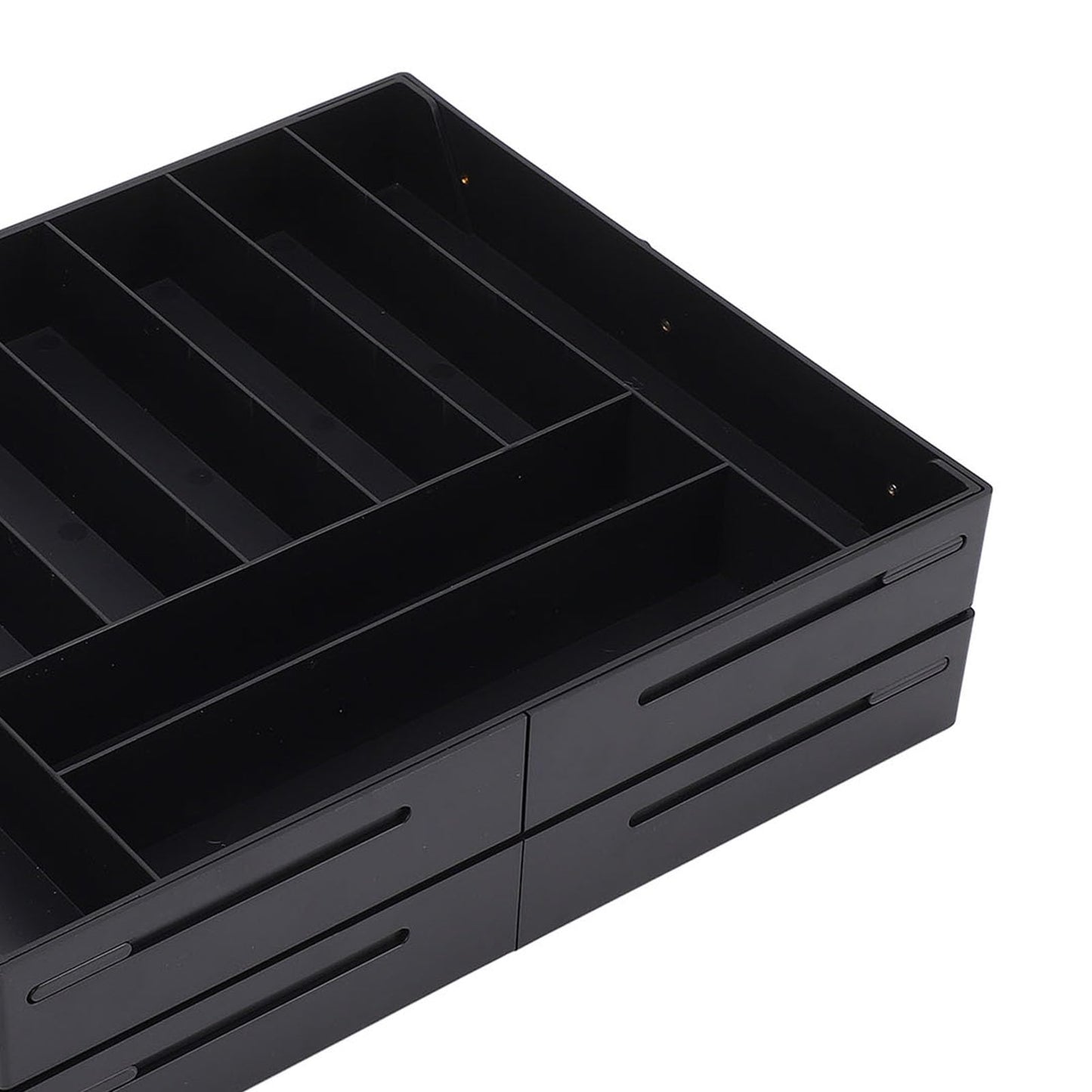 Extra Large and High Drawer Organizer, 2 Tier Smart Expandable Desk Organizer, Multi Level Junk Drawer Organizer for Makeup, Jewelry, Desk, Office Drawers (Black)