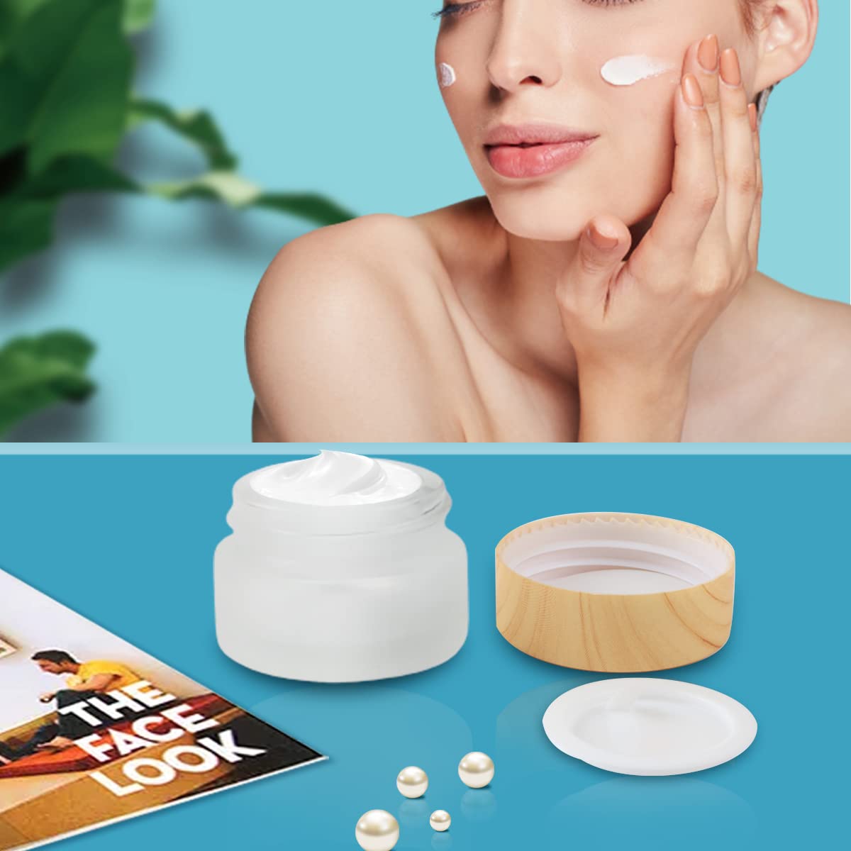12 Pack Frosted Glass Jar Cosmetic Cream Jar Sample Jars Empty Travel Makeup Container For Cream Lotion Lip Balm Eyeshadow (5g)