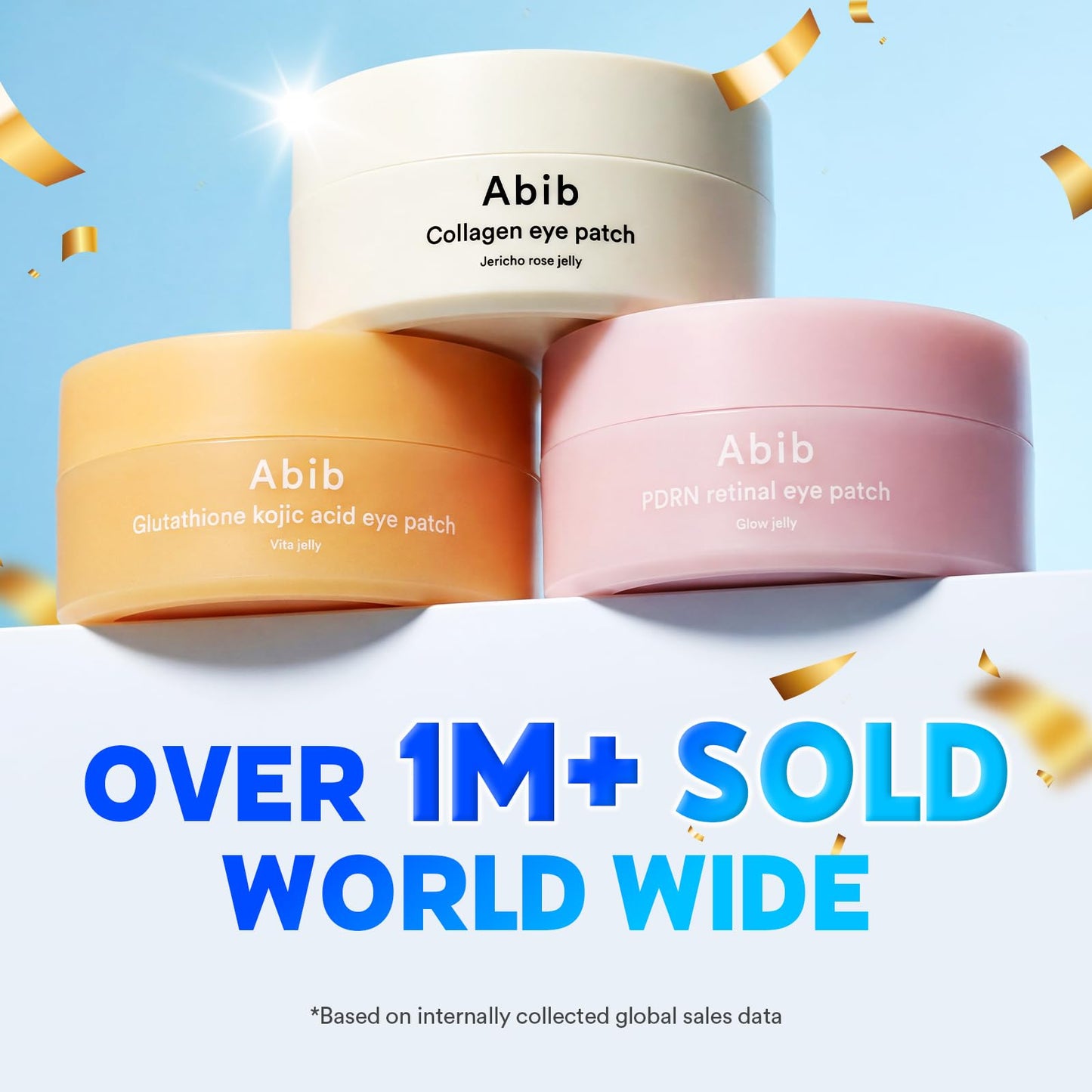 Abib Glutathione Kojic Acid Eye Patches for Radiance Dark Circles & Dark Spots, with Tone-up Jelly, 60 Count, Korean Skin Care