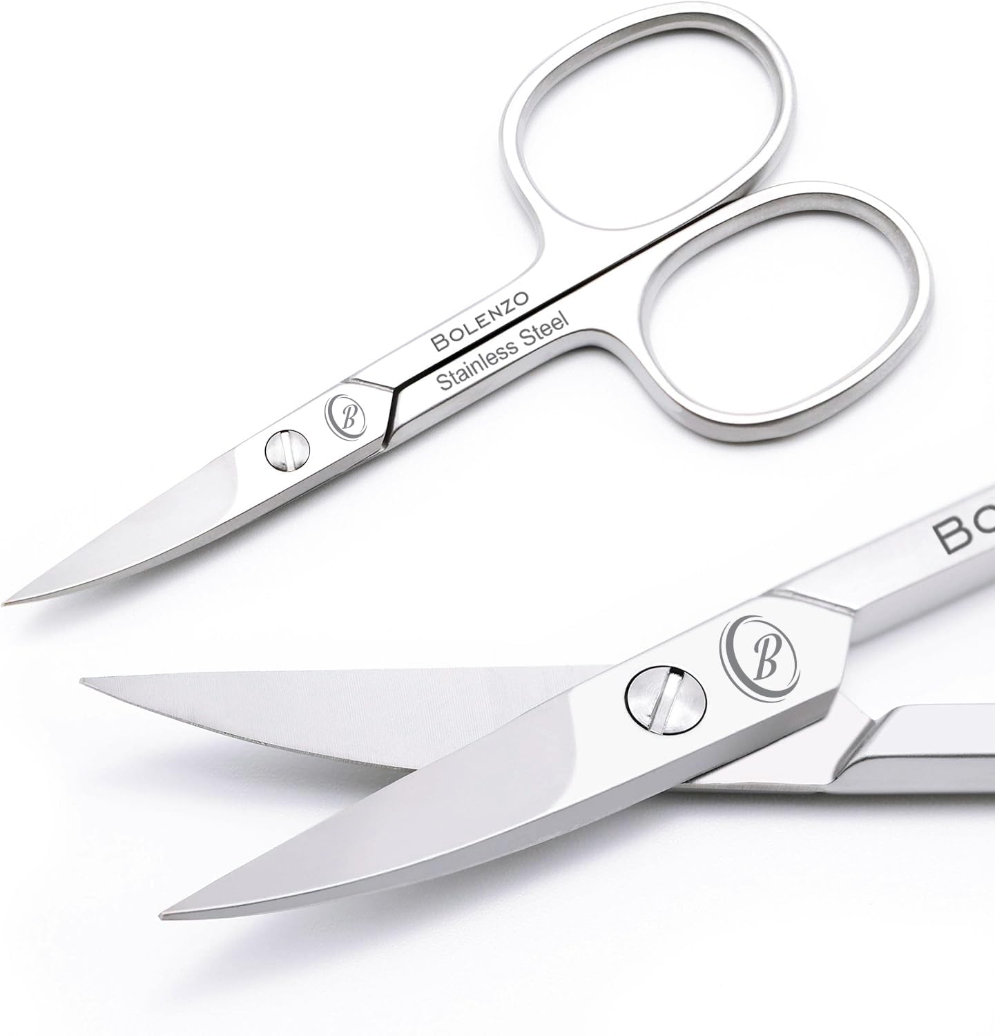 Nail Scissors Curved - High Carbon Stainless Steel Eyebrow Scissor for Eyelash, Nose Hair, Mustache, Beard, Toenail, Pedicure - Manicure Scissors for Men and Women (Nail Scissors)