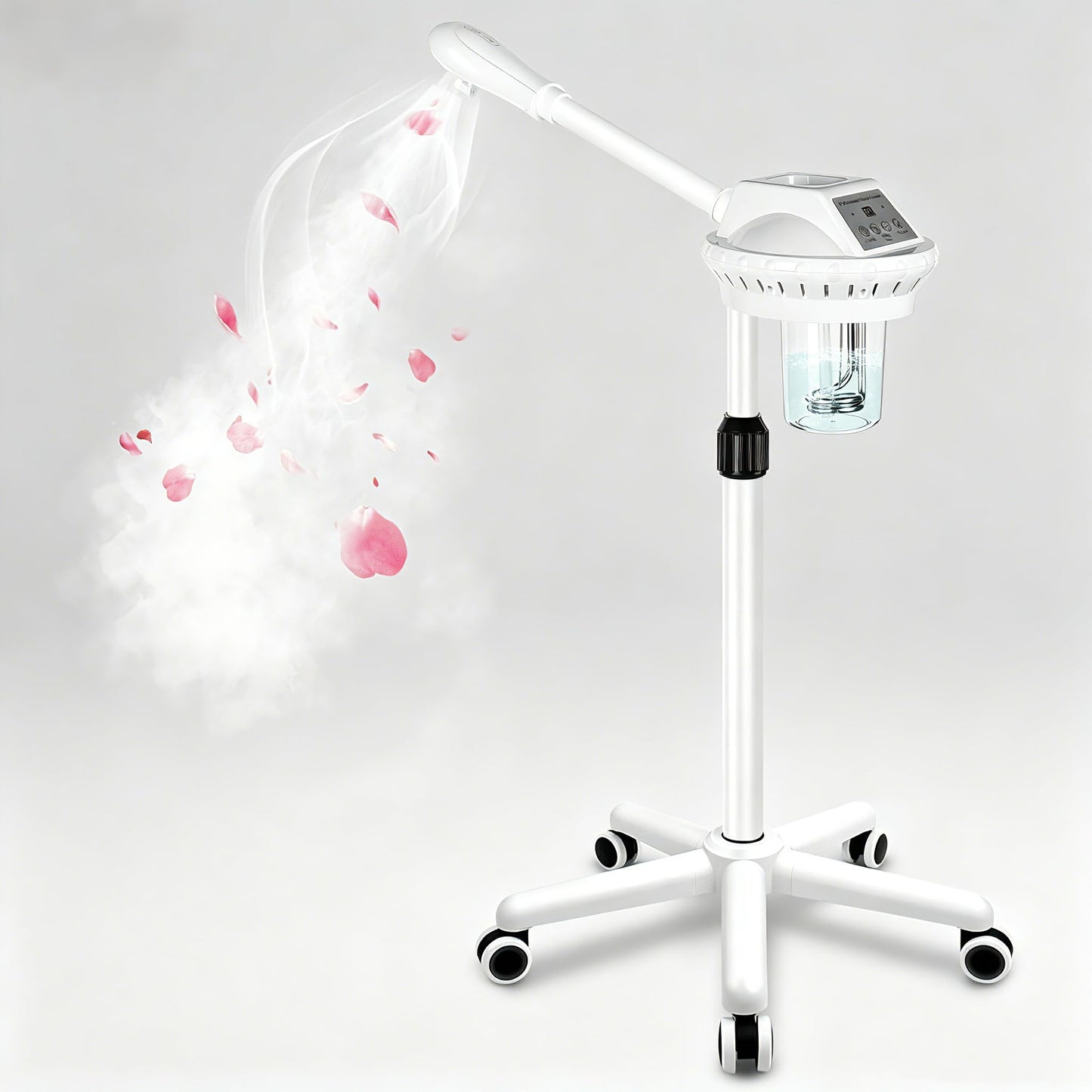 Facial Steamer Professional for Deep Cleansing and Hydration, Face Steamer for Estheticians with Adjustable Height, Spa Ozone Steamer on Wheels, Suitable for Home and Beauty Spa Salon Use