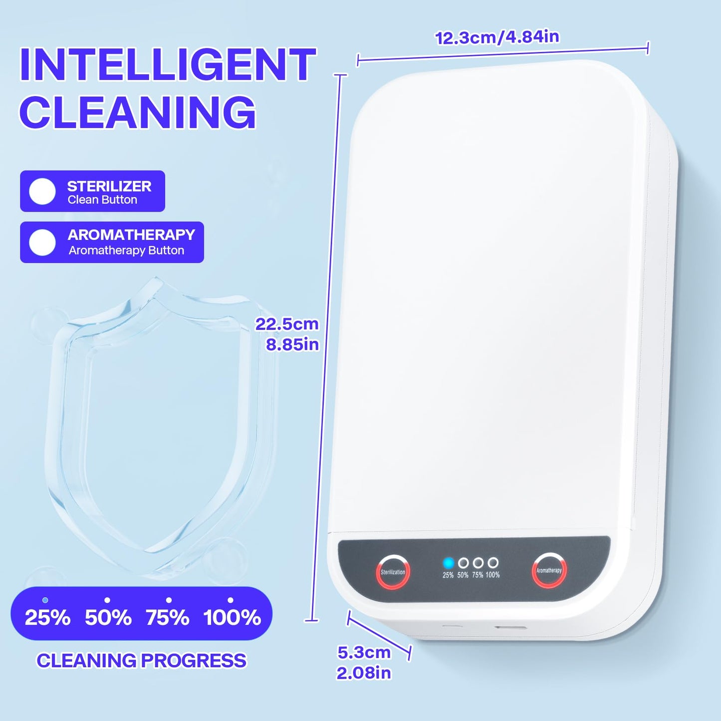 Shmian Cleaning Box for Nail Tools & Phone Accessories-USB-Powered Portable Cleaning Box for Scissors, Jewelry, Tweezers - Manicure Salon & Home Use