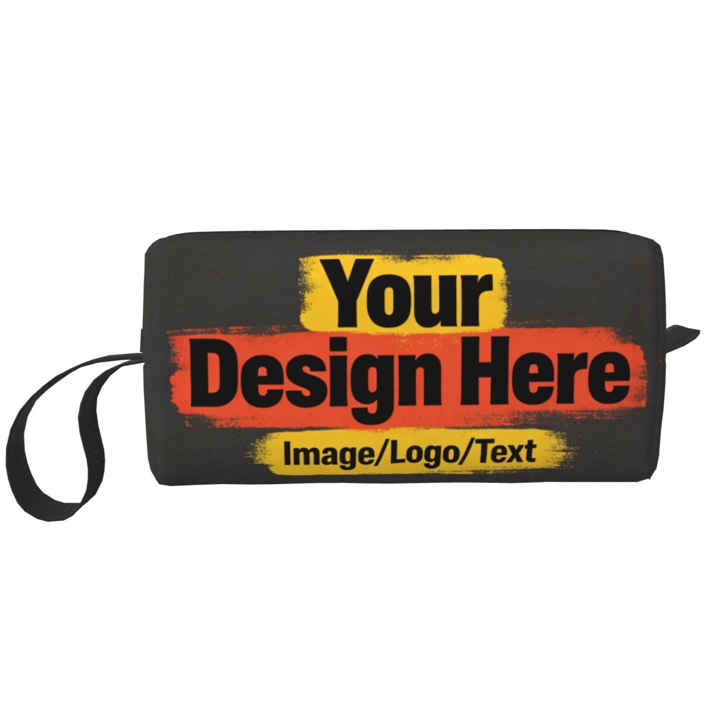 OLUSENMO Custom Personalized Cosmetic Makeup Bag 7.9x3.5x2.4 Inch, Upload Your Own Image Photo Text, 600D Oxford Fabric Portable Travel Toiletry Bag with Shockproof Foam Protection for Women