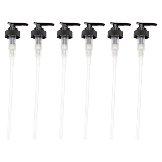 Cornucopia Brands 28-400 Replacement Pumps for Soap Dispensers/Lotion Bottles (6-Pack); Plastic Standard Size Replacement Pump Parts w/ 8-Inch Dip Tubes