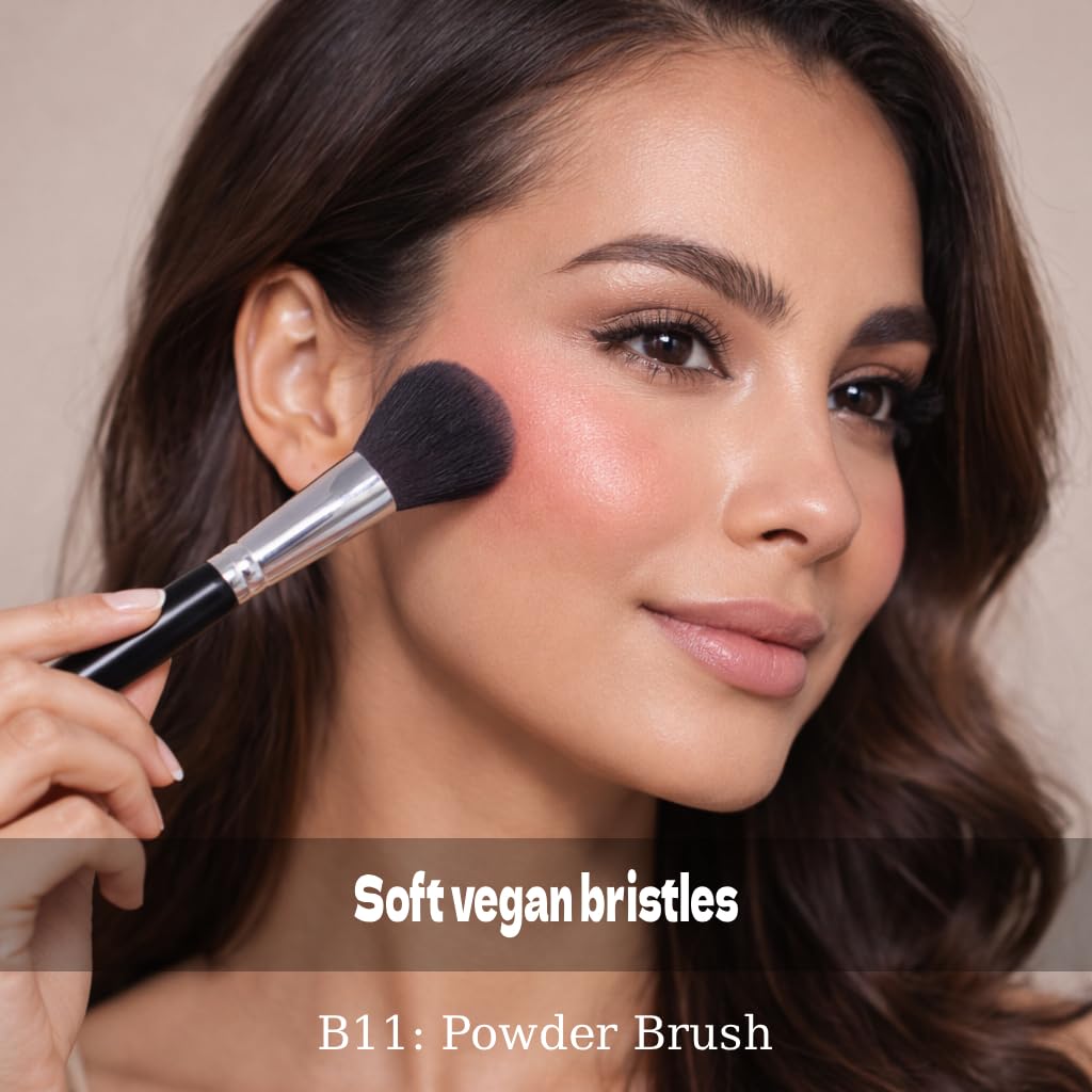 Daniel Laura Studio Dense Makeup Brushes Set Professional 15PCS | Vegan Bristles | Flawless Blending | Makeup Brush Set with Case | Foundation, Powder, Blush, Contour, Highlight