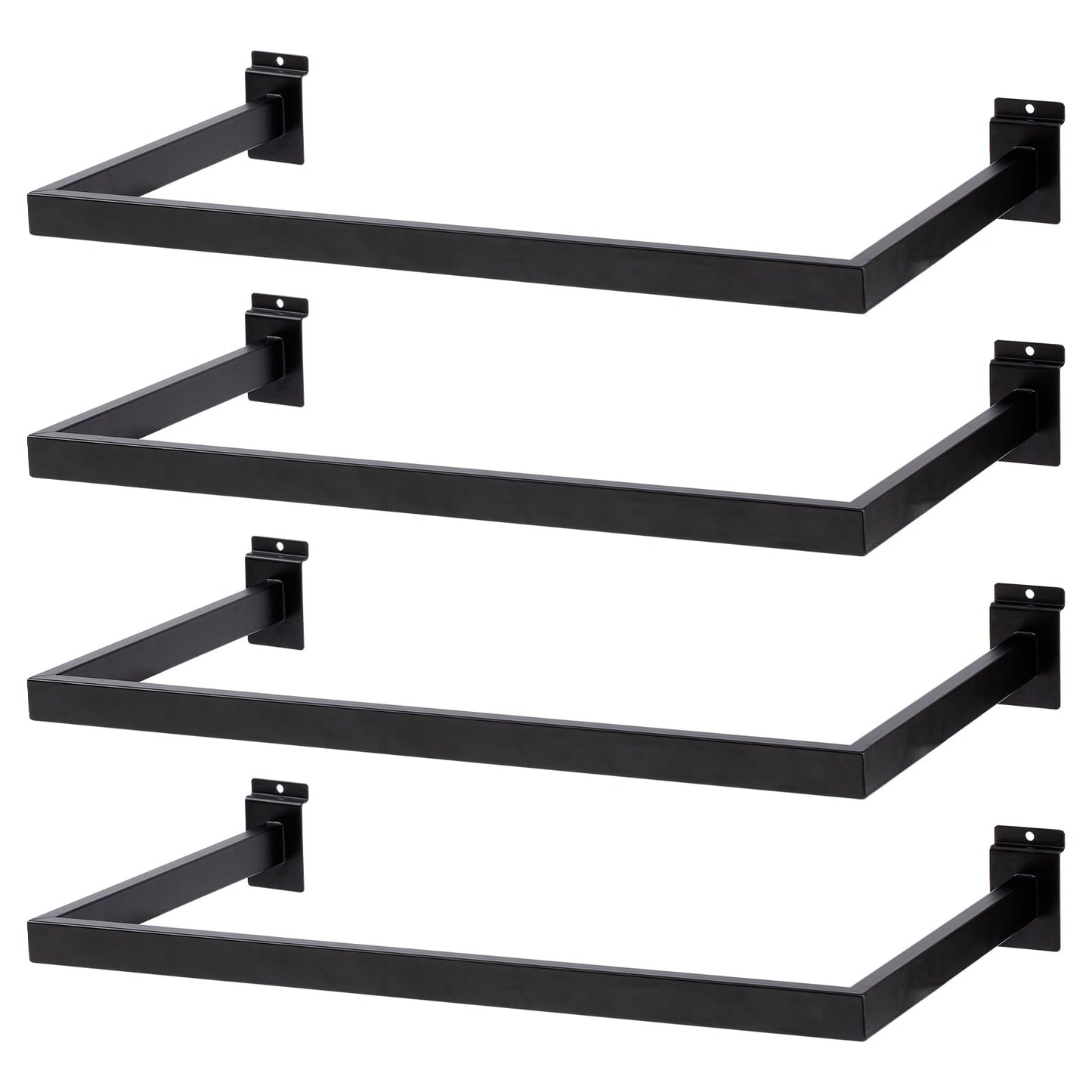 SINCHEEWAY Slatwall U-Shaped Rectangular Tubing Hangrail - 24"x12", Slatwall Accessories and Hangers for Retail Display and Home Garment Storage (4)
