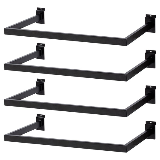 SINCHEEWAY Slatwall U-Shaped Rectangular Tubing Hangrail - 24"x12", Slatwall Accessories and Hangers for Retail Display and Home Garment Storage (4)