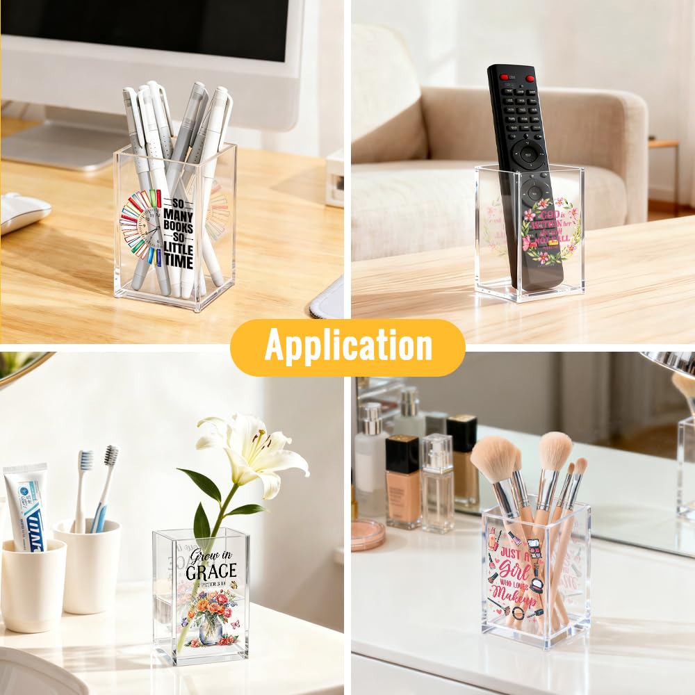 Mhfpl Silly Goose Acrylic Cosmetic Pencil Pen Holder Cup, Cute Goose Theme Gifts for Mom Grandma Aunt Daughter Sister Niece Friend BFF Makeup Artist Lover, Humor Office Gifts for Coworker Boss Leader
