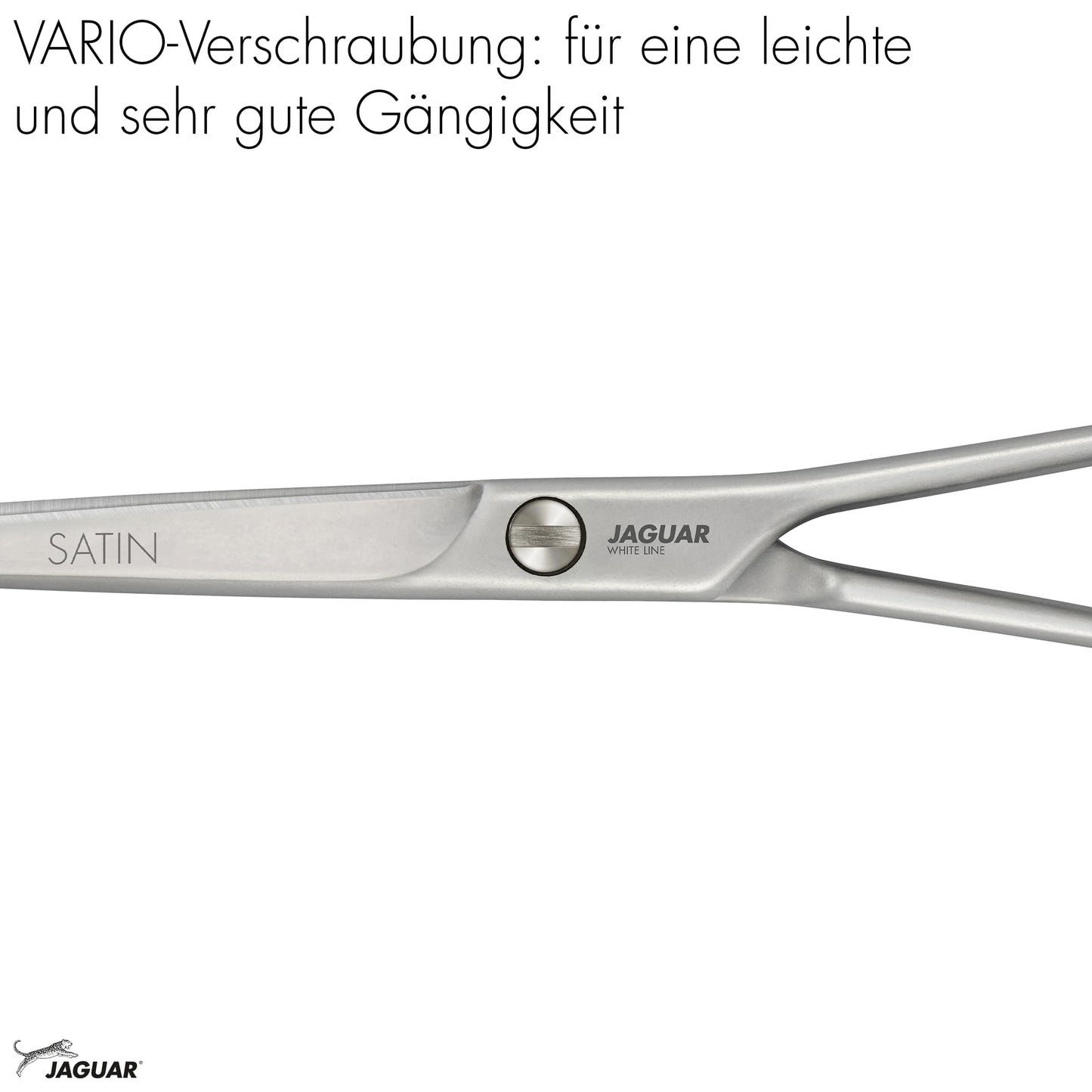 Jaguar Shears White Line Satin 6.5 Inch Professional Steel Hair Cutting & Trimming Scissors for Salon Stylists, Beauticians, Hairdressers and Barbers, Classic Design, Made in Germany