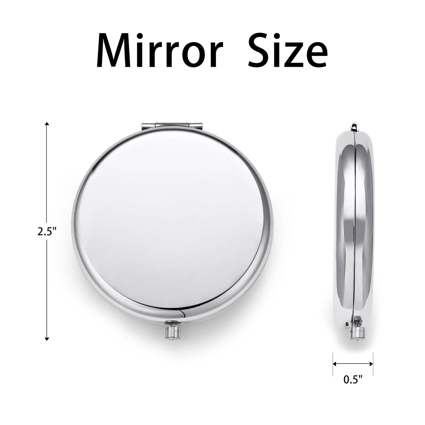 QUSTGO Compact Mirror, Pocket Travel Makeup Mirror for Purse, Metal Round Shell, 2-Sided 1X/2X Magnifying, Portable, Folding, Handheld, Silver, 18 Pack