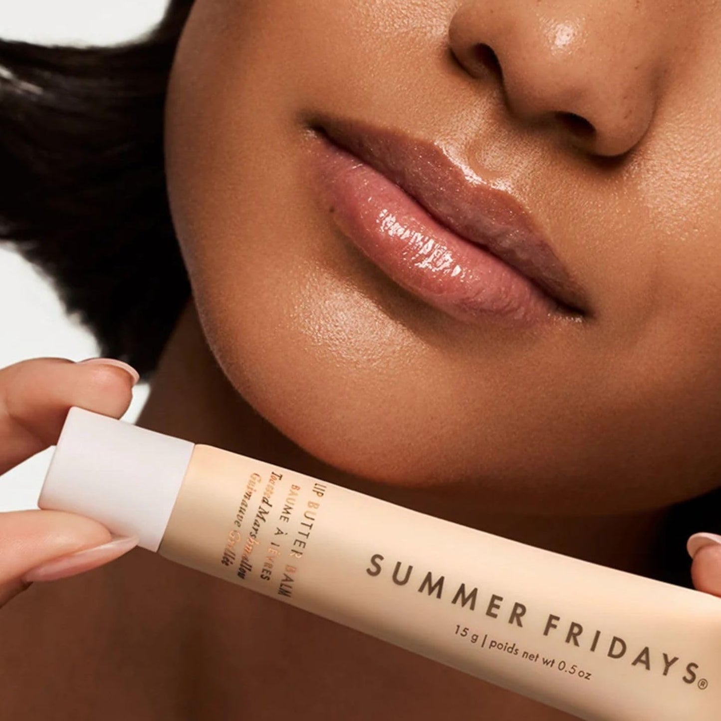 Summer Fridays Lip Butter Balm - Moisturizing Lip Gloss for Instant Shine + Sheer Color - With Nourishing Shea Butter - Everyday Makeup + Skin Care Summer Essentials - Toasted Marshmallow (.5 Oz)