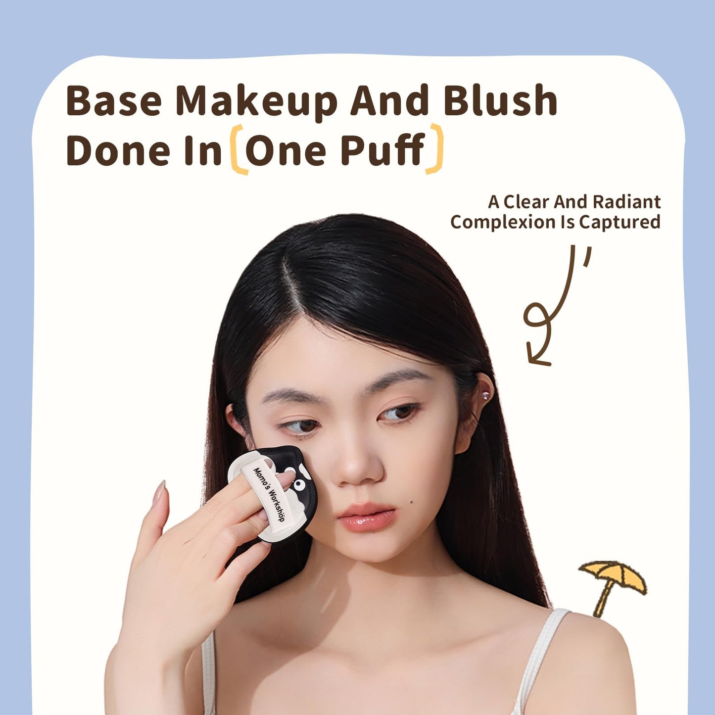 Momo's Workshop Makeup Sponge 2Pcs Lamb 85° Tip for Foundation Concealer Case